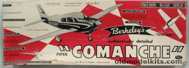 Berkeley 1/8 Piper Comanche 'King Size' RC Flying Model Airplane Kit, 3-9 795 plastic model kit
